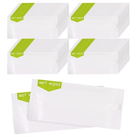 Hipruict Individual Hand Wipes, 300 Packs Individual Wet Wipes, Quickly Cleaning Our Hands, Individually Wrapped Bulk Large Wet Wipes, Suitable for Restaurants, Weddings and Barbeques Cover