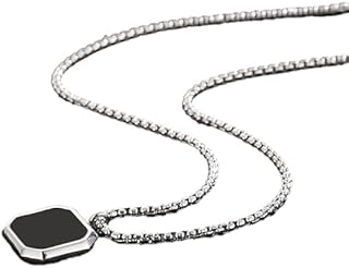 Anti Tarnish Stainless Steel Pendant Necklace, Midnight Charisma Locket Chain for Men, Minimal Style Jewelry, Gift for Boy Price In India