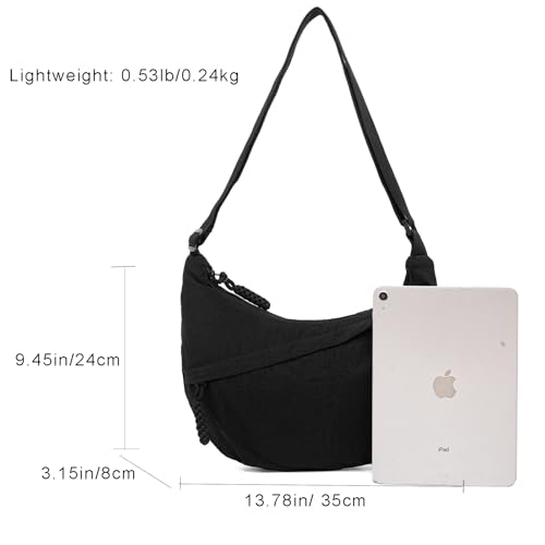 Crescent Crossbody Bags for Women Nylon Slouchy Sling Hobo Bag,Spacious Dumpling Shoulder Handbag Cross Body Purses2