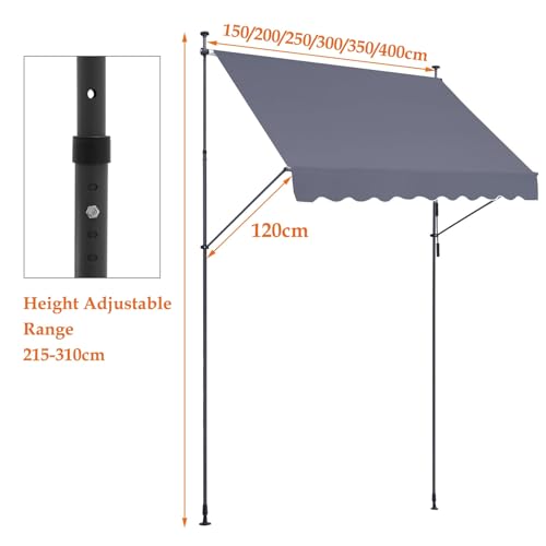 Toldo retráctil resistente de aluminio y lona impermeable de alta densidad 7