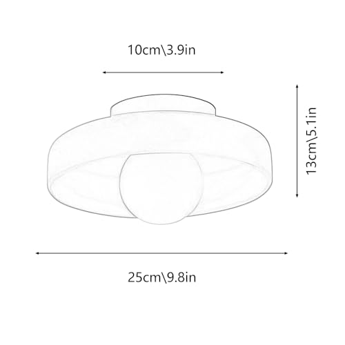 Lámpara de techo de vidrio blanca G9 semiempotrada estilo globo 8