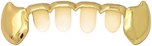 Hip Hop 14K Gold Plated Half Lower Bottom Fangs Teeth Grillz w Mold Kit