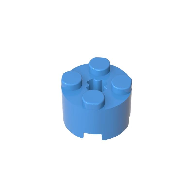 Gobricks 6143 Round Brick Brick Round 2x2 with Axle Hole 50 Pieces GDS-607 Compatible with Lego Building Blocks Color:Medium Blue — image 1