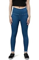 ADBUCKS Women's High Waist Tummy Tucker Stretchable Denim Jeggings (Stoneblue, 32)