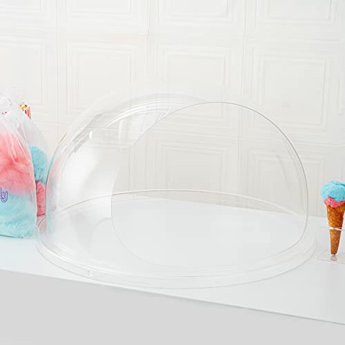 Image of Restaurantware COVER ONLY: Hi Tek 28 x 15 Inch Cover For 28 Inch Cotton Candy Machine 1 Durable Candy Floss Machine Cover - Machine Sold Separately Handy Cut Out Acrylic Cotton Candy Dome Cover