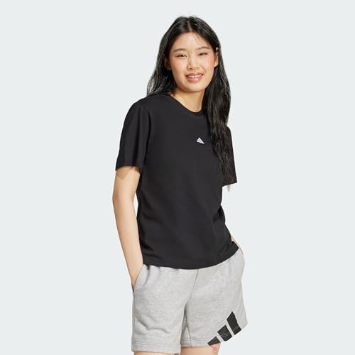Adidas Donna Essentials Small Logo Cotton T-Shirt, Black/White, L - imagen 4