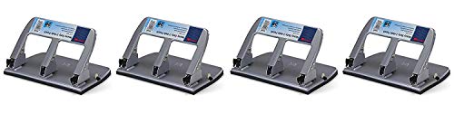 Officemate Medium Heavy Duty Three-Hole Punch, Ergonomic Handle, 30 Sheet Capacity, Silver (90086) (Pack of 4)