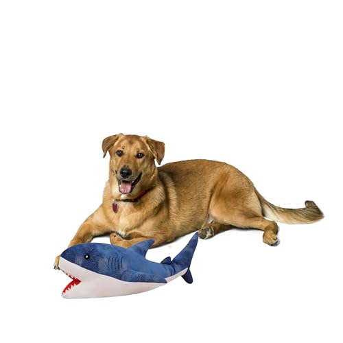 Brinquedo de Pelúcia para Cachorro, Tubarão Azul e Cinza, 30 x 13 x 25 cm, Macio, para Todas as Raça