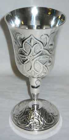 Ancient Celtic Silver Chalice 7"