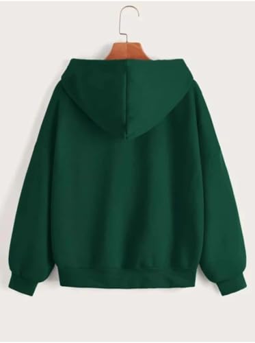 Image of Rabboni Women's Solid Zip-Up Hoodie Jacket | Full Sleeve Hooded Sweatshirt with Kangaroo Pockets | Casual Winter Wear Hoodie for Women