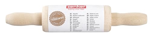 Foto von Zenker Teigrolle Mini – Hochwertige Backrolle aus Buchenholz, 230x45x45 mm, Perfekt für Backliebhaber, 2 Jahre Garantie, Holz, Naturholz