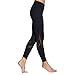 Chikool Women Yoga Pants Mesh Workout Gym Running Leggings Inner Pocket Non See Through Black