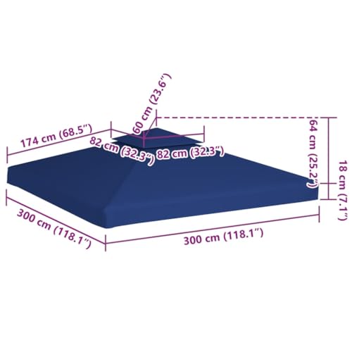 Recouvrement d auvent de remplacement 310 g m² 3x3 m bleu durable