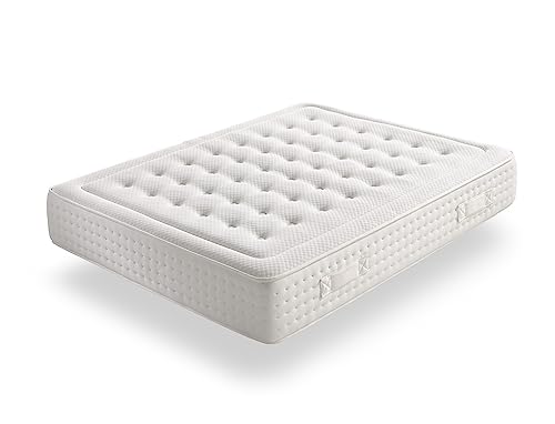 IKON SLEEP® Colchón Muelles Ensacados Natur Premium, Altura 30 cm, viscoelástica Gel D55, Pocket Spring Hybrid System, Tejido Stretch Boston y 2D Transpirable, Hecho en España, Medidas 150 x 190 cm