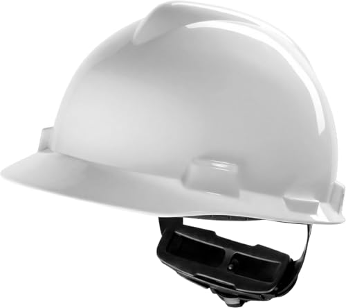 MSA V-Gard - Casco de construcción sin ventilación para obras y electricistas, casco ligero según DIN EN 397 para trabajo, color blanco