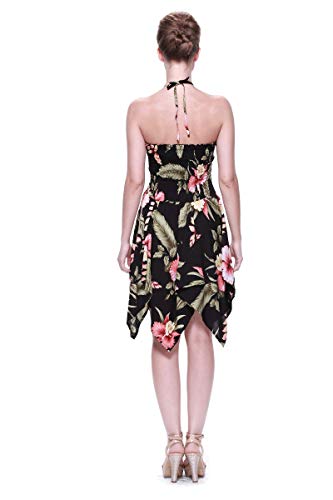 Image of Family Matching Hawaiian Clothes, Black Rafelsia | Lightweight 100% rayon • Family matching outfits • Beach vacations • Luaus • Cruises • Family photos
