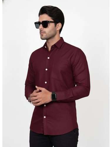 Image of Diverse Men's Solid Formal Shirt | Premium Poly Cotton Full Sleeve Regular Fit Shirt for Men | Stylish Office, Business & Casual