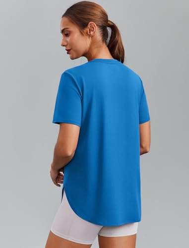 Image of PINSPARK Workout Tops for Women Short Sleeve Athletic Shirts UPF 50+ Quick Dry Running Outfits for Exercise Gym Hiking S-3XL