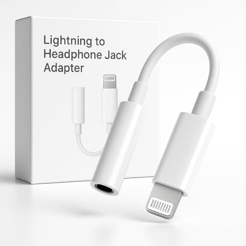 Image of Apple-MFi Certified-Lightning to 3.5mm Headphone Jack Adapter, 3.5mm Headphone AUX Audio Dongle Adapter for iPhone 14 13 12 11 Pro Max XS XR X 8, Support All iOS & Music Control