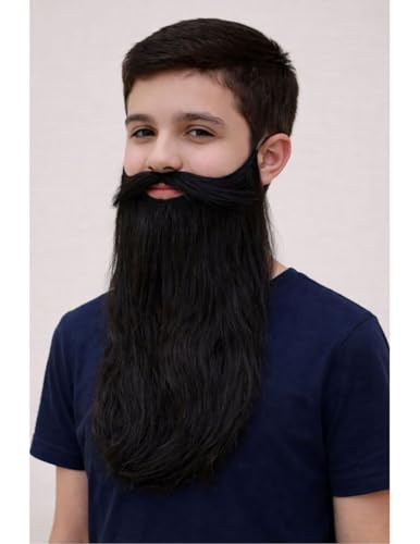 Image of BookMyCostume Black Beard and Moustache Young Man Kids & Adults Fancy Dress Costume Accessory Free Size