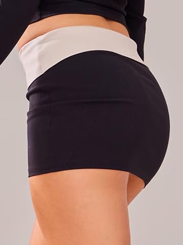 Women's Low Rise Black Contrast Tight Micro Mini Skirt3