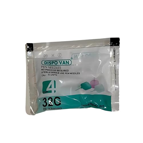 Image of Dispovan Insulin Pen Needle 32G - Sterile Single Use Medical Pen Needles - Compatible with Most Insulin Pens - Ultra Thin Comfort Fit - Safe Diabetes Care (20)