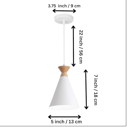 Image of White Hanging Light for Home, Aluminium Pendant Light Ceiling Lamp with Modern Hanging Lamp for Bulb Not Included, Pack of 3