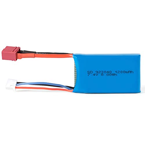 RC Car Rechargeable Li-Po Battery T-Plug 7.4V,1200mAH Upgrade Spare Part Apply for HBX 18859E