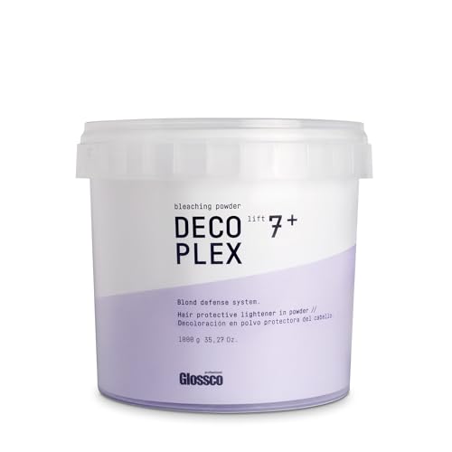 GLOSSCO PROFESSIONAL - Polvo Decolorante Pelo Decoplex, 1000 g, Aclara hasta 7 Tonos, Respeta la Fibra Capilar, Neutraliza Tonos Amarillos, Tecnología Plex Antirrotura, Resultados Profesionales