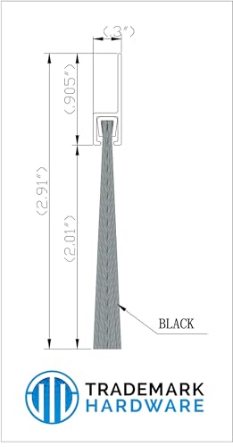 TMH Door Sweep Brush - 2 Inch Brush Door Draft Stopper, Black Door Sweep, Weather Stripping Door Seal - 60 Inches Long