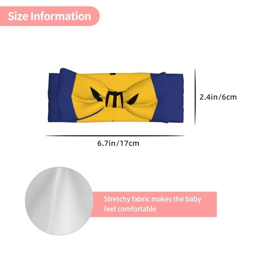 FoRes Flag of Barbados Baby Bow Headband â€“ Cute & Delicate Hair Accessories for Newborns, Infants, Toddlers â€“ Skin-friendly Hairband, Black3
