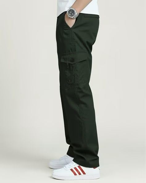 Image of Vikita Enterprise Men's Relaxed Fit Cotton Cargo Pant with Full Length and Zipper Closure Type | Mens Cargo Pants with Pocket