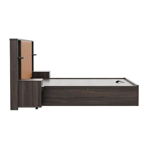 Image of Wakefit Bed | 3 Yr Warranty | King Size Bed, Hydraulic Storage,Camel Fabric Cushioned Upholstery Headboard,Density:680-750kg /m,Termite & Borer Resistant,Fits Mattresses Up to 8 inches(Noctis78x72-WM)