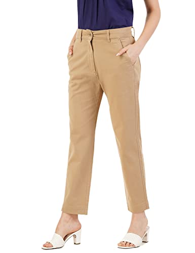 Image of FYLTR Womens Regular Stretch Cotton, Comfortable, Soft Khaki Trousers