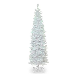 national tree company 6 ft unlit white iridescent tinsel artificial christmas tree, 520 tips, includes stand