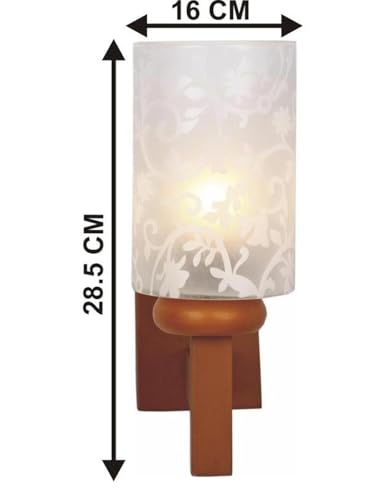 Image of Somil Brown Dandi Style Wall Lamp with Hand- Decorated Glass Shade, Ideal for Indoor Lighting Decoration, Pack of 2, 16 X 25 X 28.5 CM