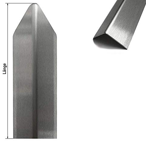 Sparset 12 Stück Edelstahl Eckschutzwinkel Modern-3 Fach gekantet 12 Stück axb= 40 x 40mm 1,0 x 1.000mm Aussen Schliff Korn 320