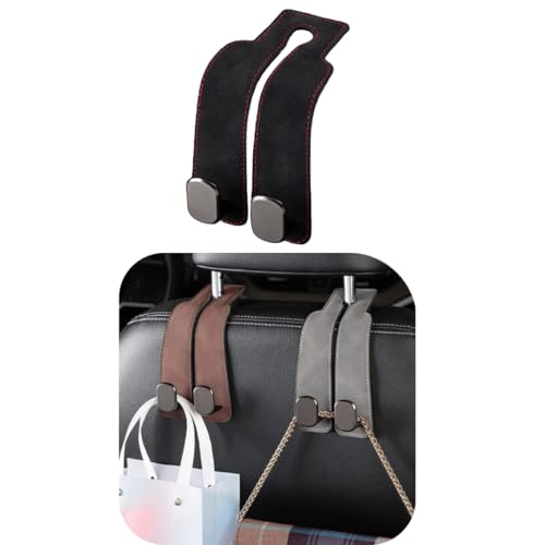 Gancho Suporte de Carro para Sacolas Premium Para Banco Veicular Ajuste Universal Couro sintético Preto