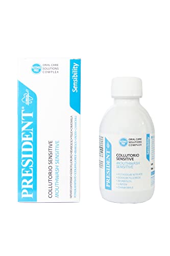 President COLLUTORIO SENSITIVE per denti e gengive sensibili. Azione lenitiva, calmante. Antiplacca e anticarie - 200 ml