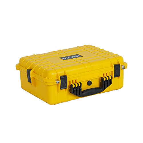 Image of MEIJIA All Weather IP67 Waterproof Hard Camera Case,Hard Protective Case,Hard Case with Customizable Foam,Fit Use of Drones,Camera,Equipments,Pistols(Yellow,19.78x15.77x7.41inches)