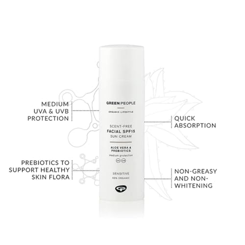 Green People Scent Free Facial SPF15 Sun Cream 50ml | Natural & Organic Sensitive SPF Moisturiser for Combination, Spot-Prone or Sensitive Skin | Paraben Free & Unscented | Cruelty Free & Vegan - Image 3