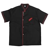 Kallory Kitchen Short Sleeve Chef Shirt - Food Service Coat & Bistro Uniform for Men & Women