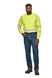 Picture of Bulwark Men's Size Lightweight FR Hi-Visibility Long Sleeve T-Shirt, Yellow/Green, 5X-Large/Tall