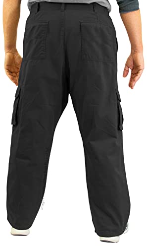 ROCXL Big & Tall Men's Cotton Cargo Pants with Expandable Waist3