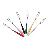 OFFSCH 6 Stück Teiliges Edelstahl Dessertgabel Rostfrei Vielseitig für Kuchen Obst und Salate...