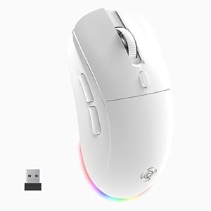 Wireless Gaming Mouse, Tri-Mode 2.4G/USB-C/Bluetooth Rechargeable Mouse with Colorful RGB Lights, 4800DPI Optical Sensor, 6 Buttons, Ergonomic Mouse Gaming for PC, Laptop, Mac