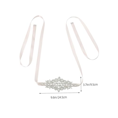 Adjustable Rhinestone Ribbon Wedding Belt for Bride Elegant Sash for Evening Dresses Soft and Eye Catching Waist Accessory for Weddings and Special Occasions2