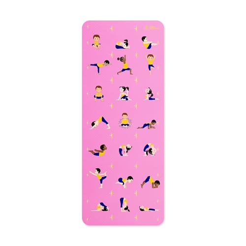 Premium Eco Friendly Kids Yoga Mat - '21 poses' (Pink)