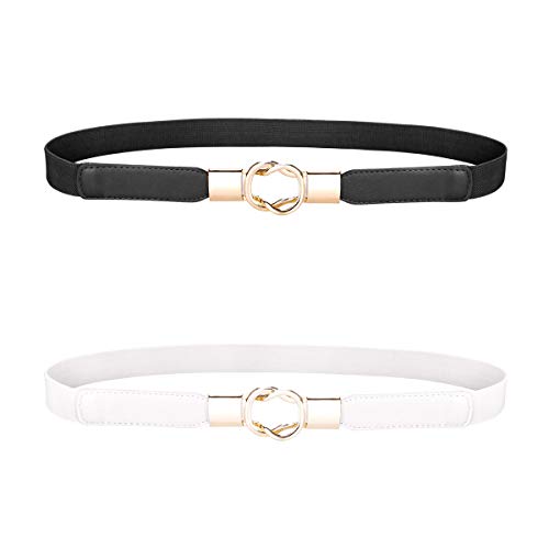 MELLIEX Cinturón de Cintura para Mujer, Cinturón Fino de Elástica para Vestido...