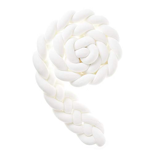 Image of Icegrey Round Cushion Soft Knot Throw Pillow Handmade Braided Knit Plush Pillow Decor for Couch Sofa Bed with Laundry Bag, White, 59inch